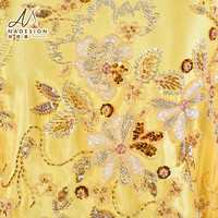 Robes de soirée personnalisées de haute qualité, nouveaux modèles en dentelle, tissu brodé floral perlé sur filet