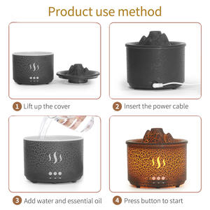 Difusor de Aroma Volcánico, Humidificador Ultrasónico de 0.5L con Efecto de Llama para Uso en el Hogar y la Oficina - Product Image 3