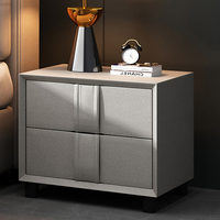 Vente directe usine : Ensemble de meubles de chambre à coucher – Lit double king size 180x200cm avec cadre en bois massif et rangement en bois