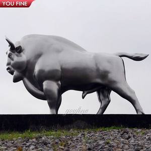 Estatua de toro <span class=keywords><strong>Avesta</strong></span> de acero inoxidable de metal de parque cuadrado moderno - Product Image 5