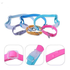 Kingtale kustom aksesoris anjing pemasok hewan peliharaan Macarons tahan air plastik PVC karet dapat dicuci tali leher anjing Harness - Product Image 4