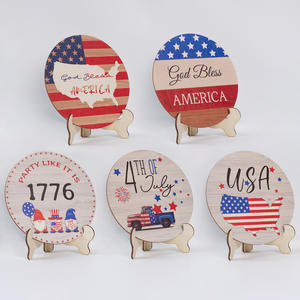 Letreros Decorativos de Madera Patrióticos para el <span class=keywords><strong>4</strong></span> de Julio, Adornos de Mesa con Temática <span class=keywords><strong>del</strong></span> Día de la Independencia de Estados Unidos con Soporte - Product Image 3