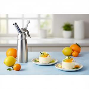 Batidora de crema de acero inoxidable de 1 litro para mousse, salsas y postres - Product Image 3