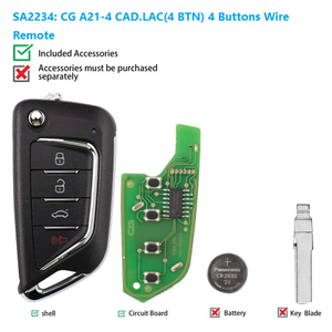 CG ZA02-4 BMW DF Blade(4BTN) ZA21-4 FU.T(17.4-BTN) A21-4 CAD.LAC(4 BTN) A29DF(3BTN) Wire <strong>Remote</strong> Used with K2 Key Programmer - Product Image 4