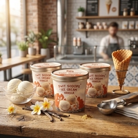 Gelas Kertas Es Krim Mini Sekali Pakai Desain Khusus Grosir untuk Festival, Mangkuk Yogurt Beku Kecil