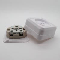 Stopkontak Dinding Dalam/Luar Ruangan Eropa dengan Steker Standar Jerman Besar Tipe 2P IP55 Plastik Harga Bagus Dudukan & Alas Lampu