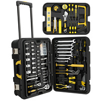 Ensemble d'outils de réparation automobile Good King entièrement équipé, 318 pièces, en acier au chrome-vanadium, avec valise à roulettes, douilles combinées, clé à double usage