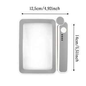 BIJIA de mano 10 Luces LED 4X <span class=keywords><strong>lupa</strong></span> 3 engranajes Interruptor táctil lectura recargable cuadrado plegable diseño plástico - Product Image 6