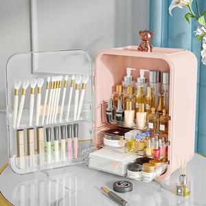 Cosmetic Storage <b>Box</b> With Drawers 12L Covered Compartments Desktop Organizer For <b>Makeup</b> Skincare Products - Product Image 2
