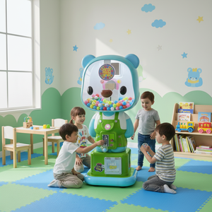 Máquina expendedora de monedas con diseño de oso panda, con juguetes en cápsula y pelotas saltarinas para niños mayores de 3 años - Product Image 3