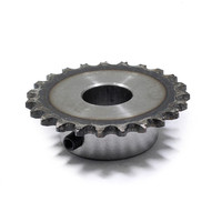 Pignon de chaîne à 2 points avec trou standard 04C 25H, pignon de moteur général, vente en gros, trou de vis M5, 8-70 dents, trempé