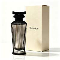 Flacon de parfum de luxe en verre cristal facetté, pulvérisateur unique, bouchon couronne doré, vide, rechargeable, 100 ml, finition mate, 100 pièces