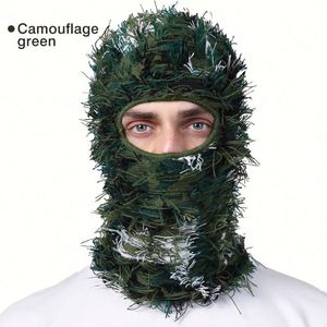 Gorro de Punto Peludo de Moda, Novedad al por Mayor, Venta Caliente, para Hombre y Mujer, Otoño Invierno, Halloween, Gorro Balaclava de Punto Desgastado - Product Image 1