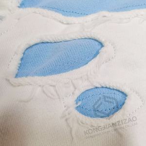 Fabrication sur mesure de pantalons évasés en molleton de coton et de sweats à capuche oversize vierges à double couche avec patchwork - Product Image 4