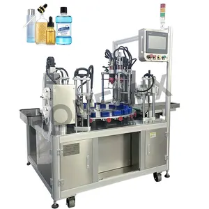 HONE Liquid Solution Filling Manufacturing Plant 30ml Automatic Small Oil Glass Bottle Gear Pump Filling Capping Machine