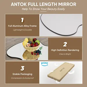 Full Length <b>Mirror</b>, 71"x32" Wavy <b>Mirror</b> Full Length with Stand <b>for</b> <b>Bedroom</b>, Living Room Cloakroom - Product Image 3