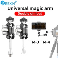 Kepala Bola Ganda Sihir Lengan Kacang Klip Mount Adapter 1/4 "Sekrup untuk Kamera Monitor LED Cahaya Mic Kamera DSLR Super Clamp