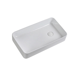 Lavabo Rectangular de Cerámica Deutschland con Drenaje Lateral, Fácil de Limpiar, para Instalación en Encimera de Baño - Product Image 4