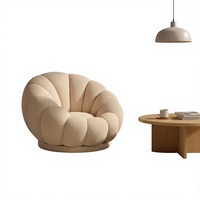 Fauteuil de détente individuel confortable en forme de citrouille pour bureau à domicile, salon ou chambre à coucher avec dossier