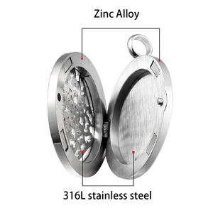 Collar de acero inoxidable y aleación de zinc, difusor de aceites esenciales con almohadillas, árbol de la vida, Popular, 316L - Product Image 5