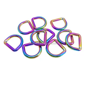 3/4 Inch Bag Making Accessories Rainbow Metal D Buckle Half Round D-Rings For Purse