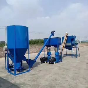 Máquina de línea de producción de alimentos para animales Fabricación de pellets de alimentos para ganado y pollo para plantas y granjas de fabricación