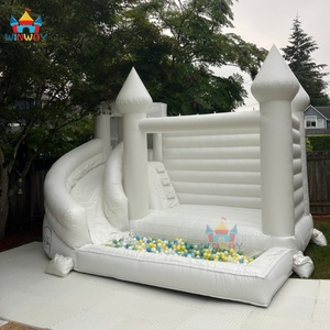 Vente en gros en stock WINWAYTOYS Château gonflable pour enfants Macaron Bleu 4x4m en PVC avec toboggan et piscine à balles avec souffleur pour fête - Product Image 5
