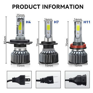 Phares de voiture 40W F2 H1 H3 H7 H4 9005 HB3 9006 HB4 H8 H11 9012 881 COB, lumières LED à 360 degrés pour ampoules de phares de voiture - Product Image 2