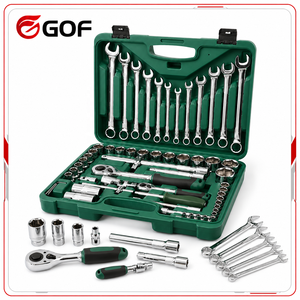 61Pieces Carbon Steel Mechanics Socket Wrench Set Interchangeable 1/2" &amp; 1/4" Drive Sockets for Auto Repair DIY Tasks - Product Image 1