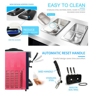 3 hương vị <span class=keywords><strong>Ice</strong></span> <span class=keywords><strong>Cream</strong></span> Maker 21-28l/h Tabletop ý máy làm kem mềm với hai máy nén precooling và Phễu trộn - Product Image 5