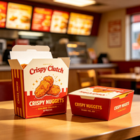 Conteneurs à emporter personnalisés pour marques de chaînes de restauration rapide, boîtes jetables en papier pour hamburgers et poulet frit, sacs d'emballage pour la restauration rapide