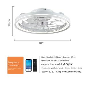 2025 lampe de ventilateur de plafond LED moderne avec cage en fer 110V Design américain pour chambre salon et salle à manger télécommande moteur à courant continu - Product Image 2