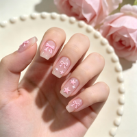 Autocollants 3D pour ongles, motif nœud rose, étoile, patte, décorations adhésives pour ongles, fournitures pour manucure douce et girly
