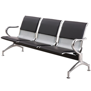 Chaise d'attente trois places en acier inoxydable pour aéroports, hôpitaux, bureaux et hôtels - Product Image 2