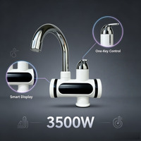 Robinet d'eau chaude électrique sans réservoir OEM 3500W, étanche IPX4, en plastique, avec affichage LED, température constante, pour camping-car et usage domestique, en acier inoxydable