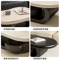 Table basse de style crème pour salon, forme ovale, petite taille, minimaliste, style italien, pour petits espaces