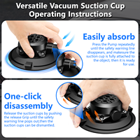 CAMEDAFLX MRP-016 Support de caméra à ventouse 4,5 pouces (alliage d'aluminium + silicone) étanche noir flexible pour /Pocket 3/Insta360