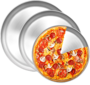 Vassoio per Pizza in acciaio inossidabile per <span class=keywords><strong>forno</strong></span> rotondo piastra da <span class=keywords><strong>forno</strong></span> in metallo torta biscotti per Pizza tortiera - Product Image 1