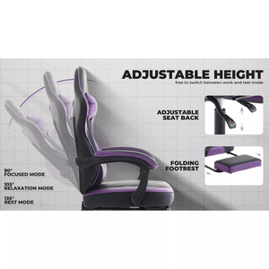 Chaise de jeu abordable très vendue, chaise PC personnalisée avec repose-pieds et accoudoirs articulés pour adolescents et joueurs - Product Image 6