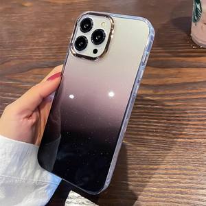 Funda de teléfono a prueba de golpes de TPU con diseño de gradiente de brillo de lujo para iPhone 17 funda trasera esmerilada para iPhone 16 15 Pro Max - Product Image 1