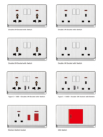 86type UE/Royaume-Uni/États-Unis/Australie Standard Panneau en plastique USB/Type-C Interrupteurs muraux et prises de courant et prise murale de données de réseau informatique