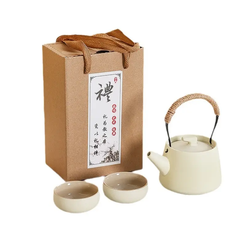 Hot selling ceramic teapot with two cups direct factory porcelain chinese tea set ceramic tea cup