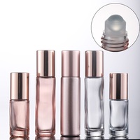 En stock – Flacons roll-on en verre dépoli rose de 5 ml et 10 ml pour parfum, huile essentielle et attar – Bille roulante en verre pour emballage en verre