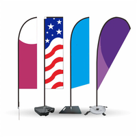Drapeau publicitaire numérique personnalisé, imperméable, facile à assembler, en forme de goutte d'eau, rectangulaire, plume, pour la promotion