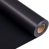 Rouleau de vinyle thermocollant noir en PU haute flexibilité pour t-shirts, 50 cm x 25 mètres