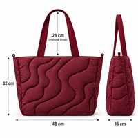 Sac fourre-tout matelassé en nylon personnalisé pour femme, léger, avec double poignée, sac de shopping à bandoulière, OEM ODM