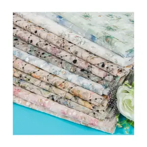 Tulle vải Nhà cung cấp bán buôn Bridal DRESS bột in kỹ thuật số long lanh vải tuyn hỗ trợ tùy chỉnh