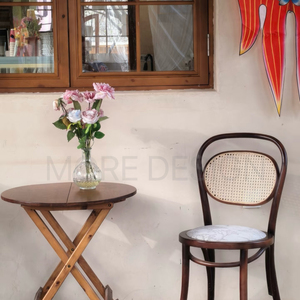 Sedia da Pranzo Ergonomica <span class=keywords><strong>in</strong></span> <span class=keywords><strong>Legno</strong></span> Antico con Schienale Alto <span class=keywords><strong>in</strong></span> Rattan, Stile Retrò per Interni - Product Image 4