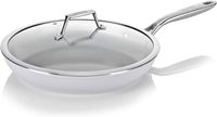 Poêle à frire moderne en céramique antiadhésive à induction allant au lave-vaisselle avec poignée en acier inoxydable Plat sans PFOA/PFAS/PTFE