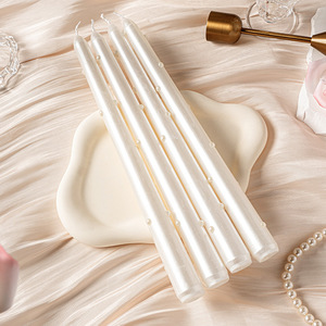 Luxury 25cm Pearl <b>Long</b> Stick Soy Wax Electroplated Cone Wishing <b>Candle</b> Suitable for Wedding Romantic Dinner Table Decoration - Product Image 2